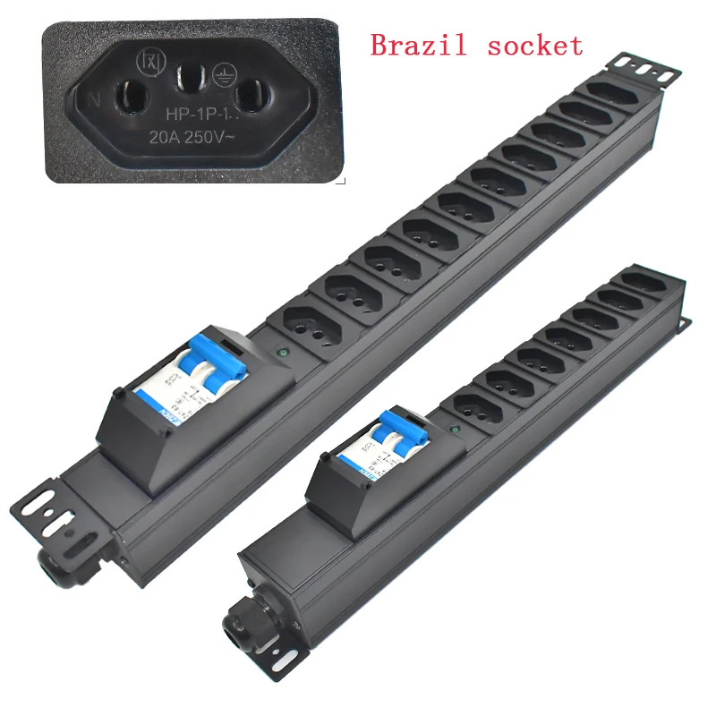 

Network Cabinet Rack PDU Power Strip 16/32A 4000/8000W air switch Power Distribution Unit Brazil output socket