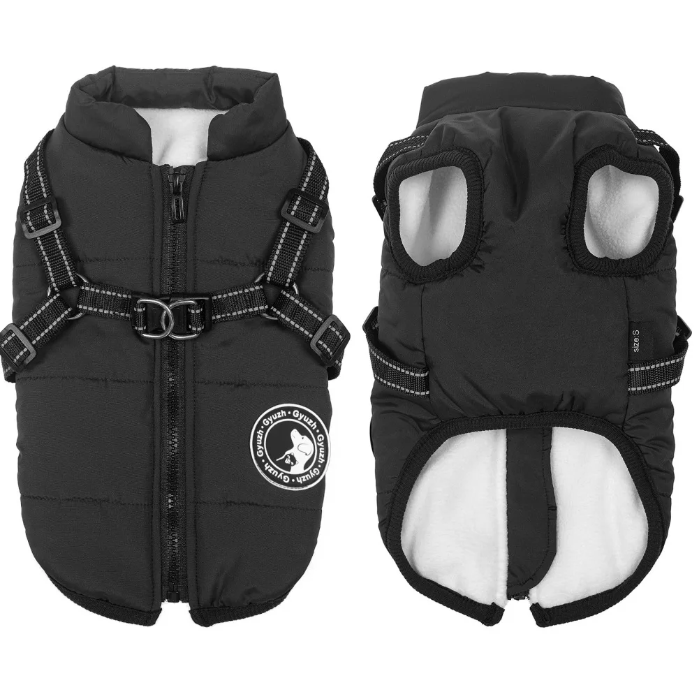 

Pet Dog Jacket With Harness Winter Warm Dog Clothes For Labrador Waterproof Big Dog Coat Chihuahua French Bulldog Outfits