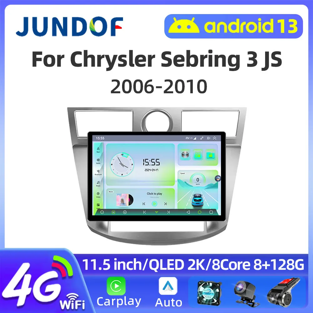 

Jundof 11.5“inch 2000*1200P Wireless CarPlay Android Auto Car Radio For Chrysler Sebring Cirrus 2006 - 2010 Multimedia autoradio