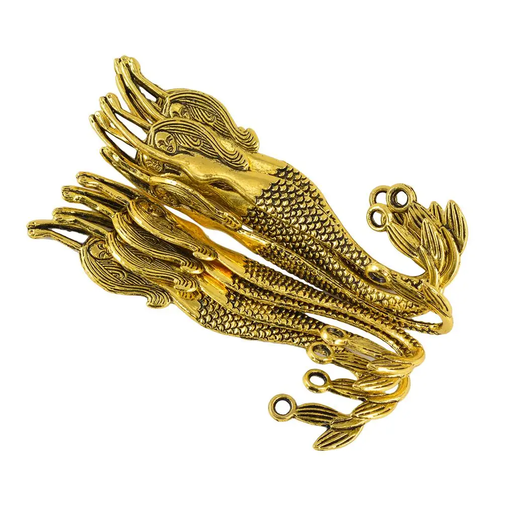 Marcapáginas de sirena dorada, dijes colgantes, accesorios de joyería DIY, 10 piezas