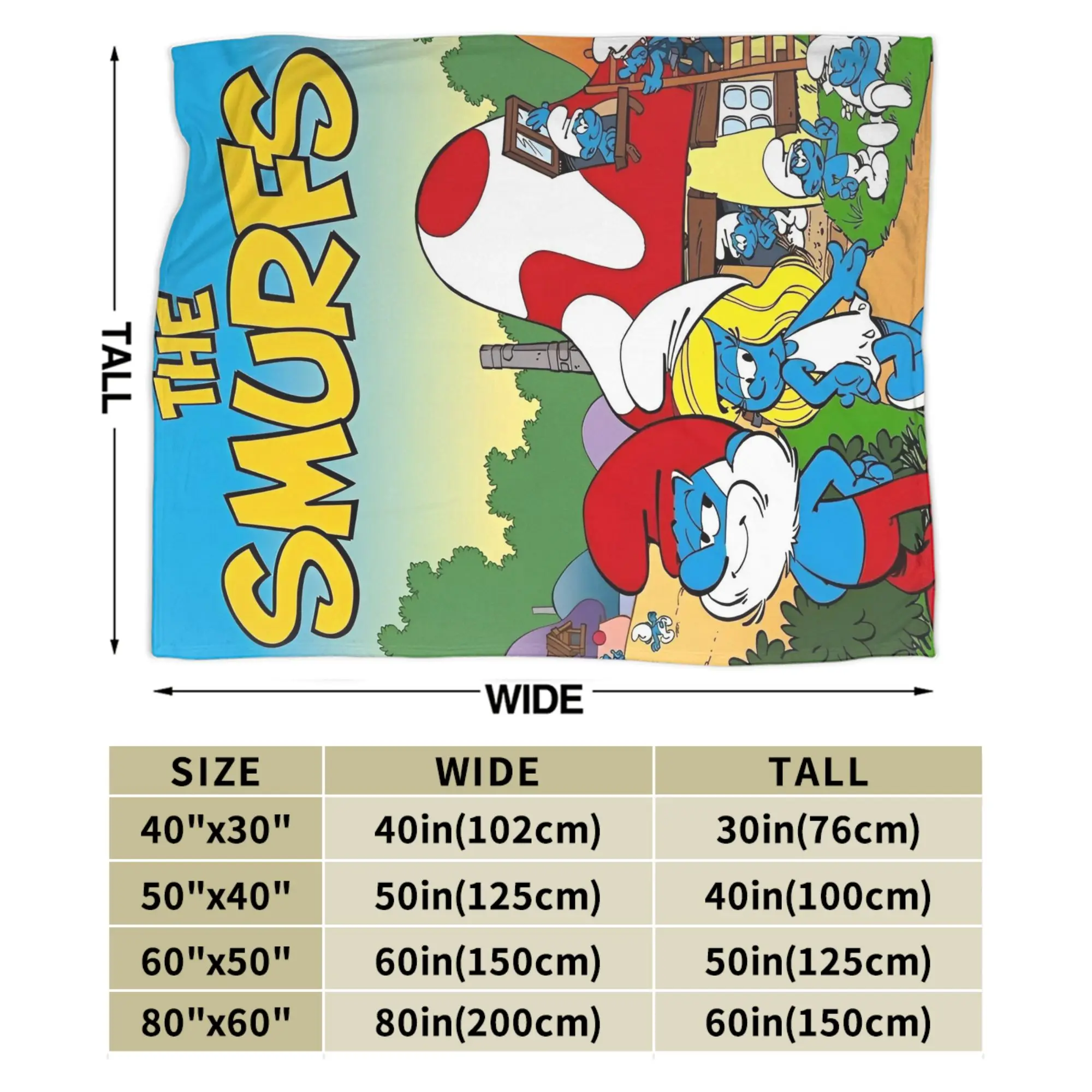 S-Smurfs الكرتون المشجعين أنيمي رمي بطانية للأريكة لينة مريحة بطانية قطيفة 50x60 بوصة أحجام متعددة المفارش #5