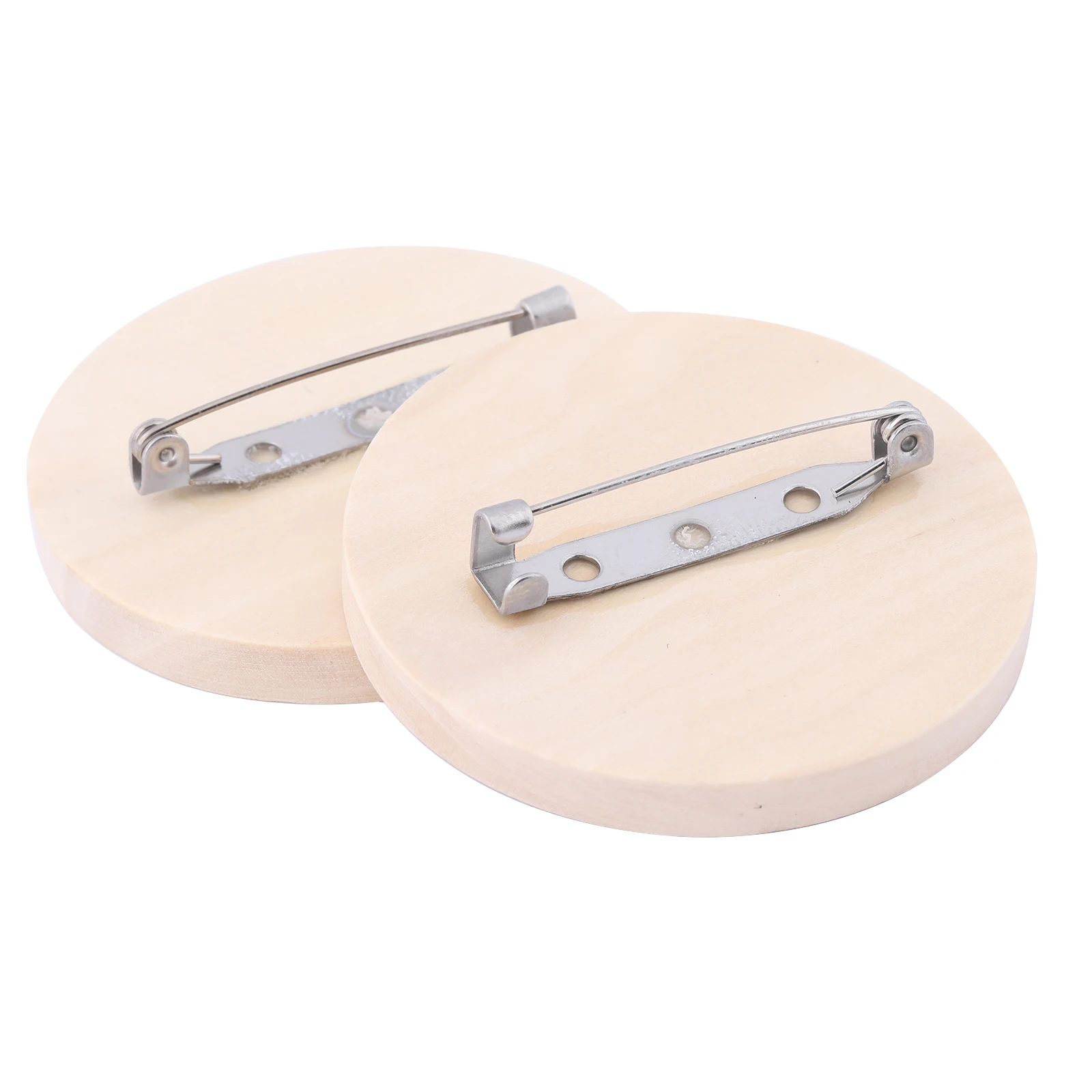 5pcs 40mm Round Wood Cabochon Brooch Base Setting Trays Diy Bezel Blanks For Broches Making Supplies