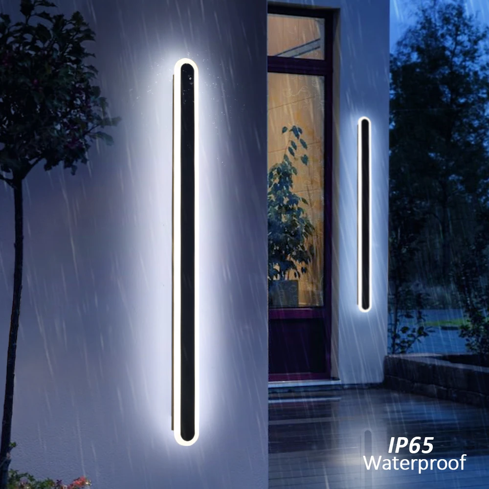 Imagem -02 - Lâmpada de Parede Led Longa ao ar Livre Luz de Alumínio Ip65 Jardim Villa Porch Sconce 110v 220v Sconce Luminaire