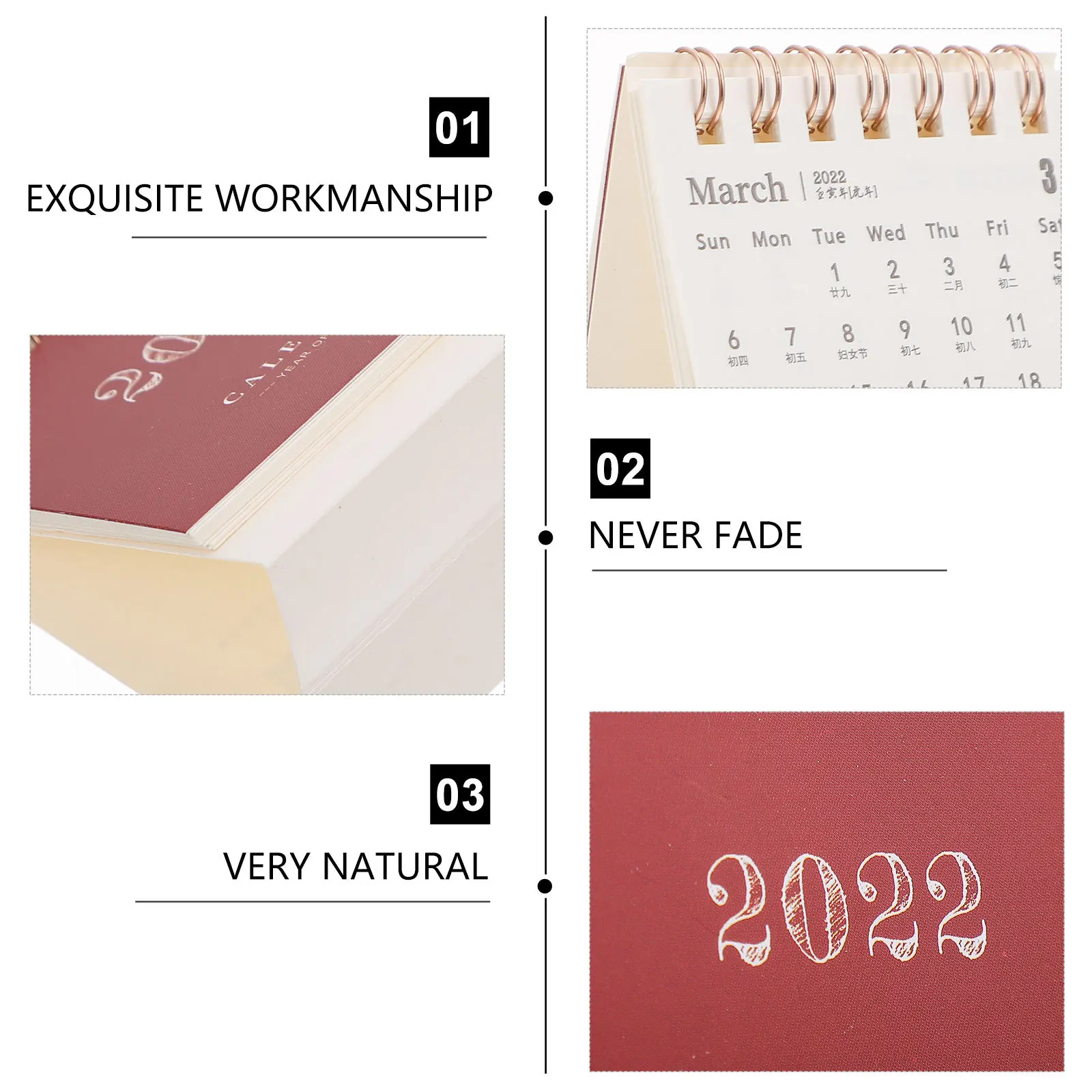 

5Pcs 2022 Tabletop Calendar Stylish Fresh Rich Content Foldable Design Practical Home Office Gift Desktop Calendar