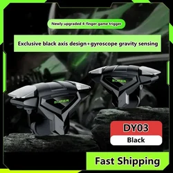 1 Pair NEW Mobile PUBG 4 Finger Game Trigger DY03 ABS/Alloy L1R1 Physical Buttons for IPhone IOS Android Phone Universal Gamepad