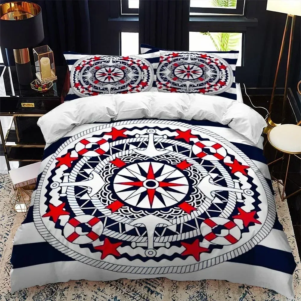 

3D Print Nautical series duvet cover set queen calico Twin size comforter bedding set Single complete set