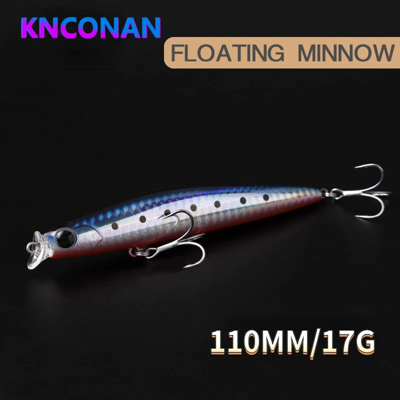 

KNCONAN 110MM 17G Floating Minnow Lures for Fishing Artificial Bait Trout Bass Lure Wobbler Fishing Hard Bait Minnow Lure