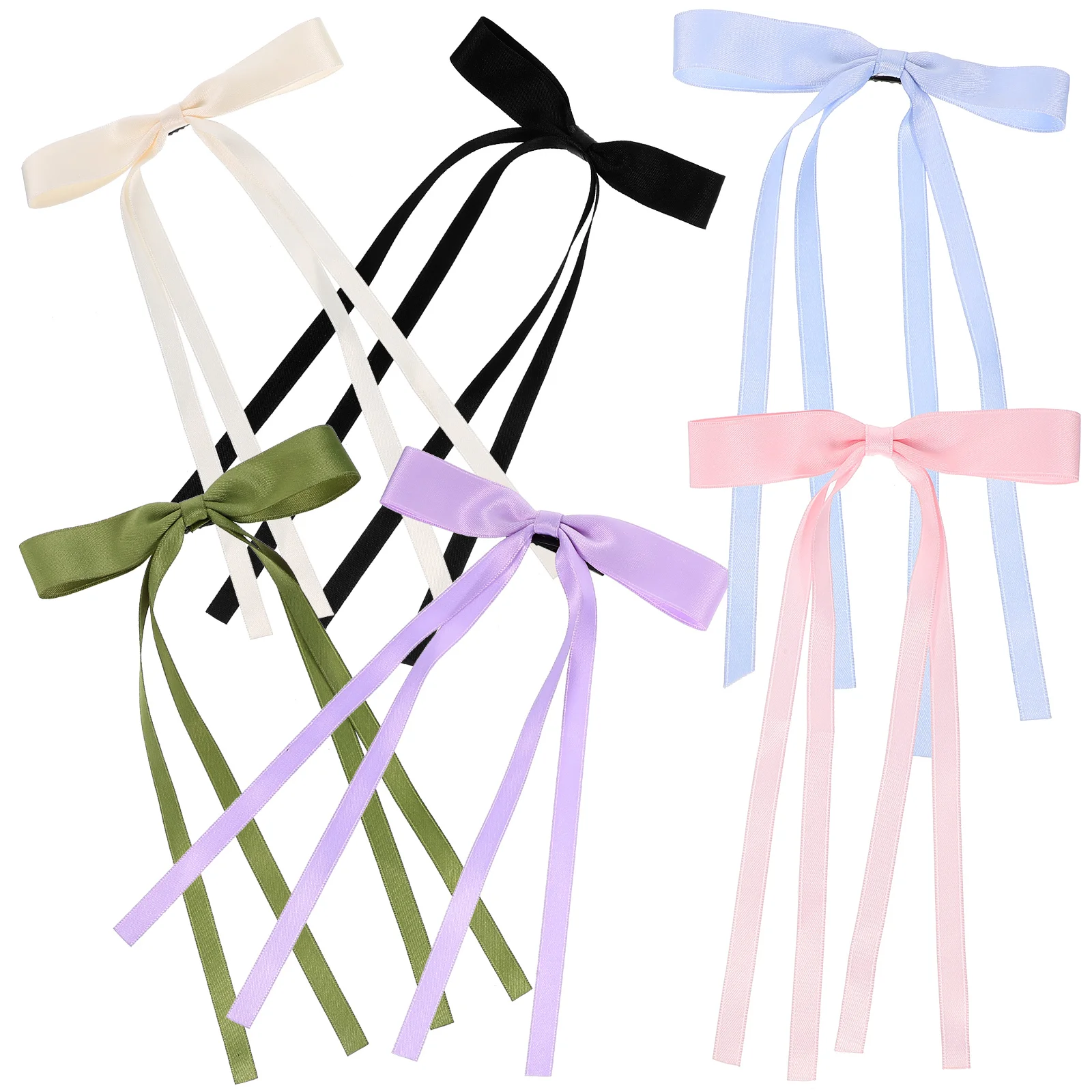 

6pcs Ribbon Bow Hair Clips for Women Girls Hair Accessories with Metal Material Easy Styling Secure Fit