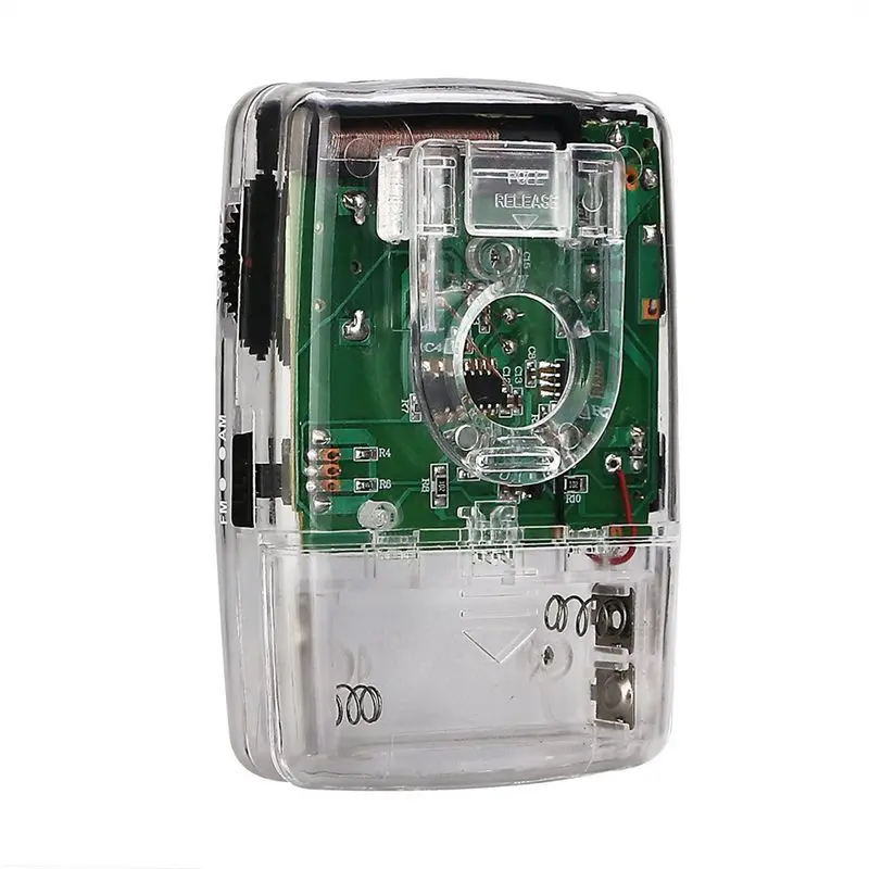 DT21 Transparent AM FM Portable Radio Headphone Only Pointer Tuning for Church Conference Museum Guide