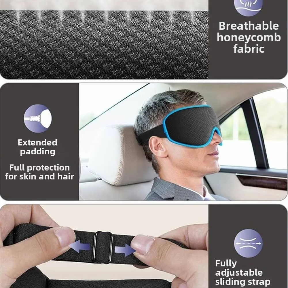 قناع عين مبطن ناعم للعين، غطاء عين خفيف، مساعد للنوم، رقع عين قابلة للتنفس ومريحة #5