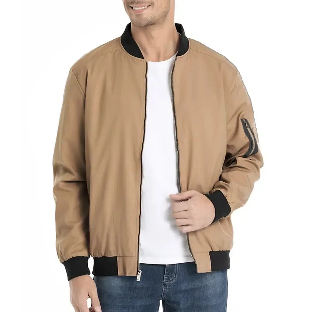 

Men's Autumn New Fashion Outdoor Jackets Casual Classic Jacket Coat Zipper Stand Collar Baseball Windbreaker Bomber Outwear
