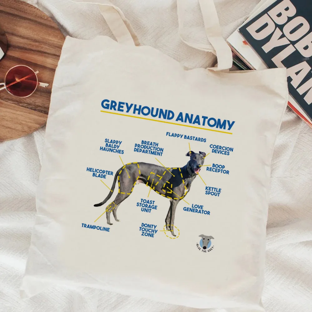Greyhound shopping bag jute bag handbag canvas bolsas de tela shopper grocery bag foldable woven boodschappentas cloth sac toile