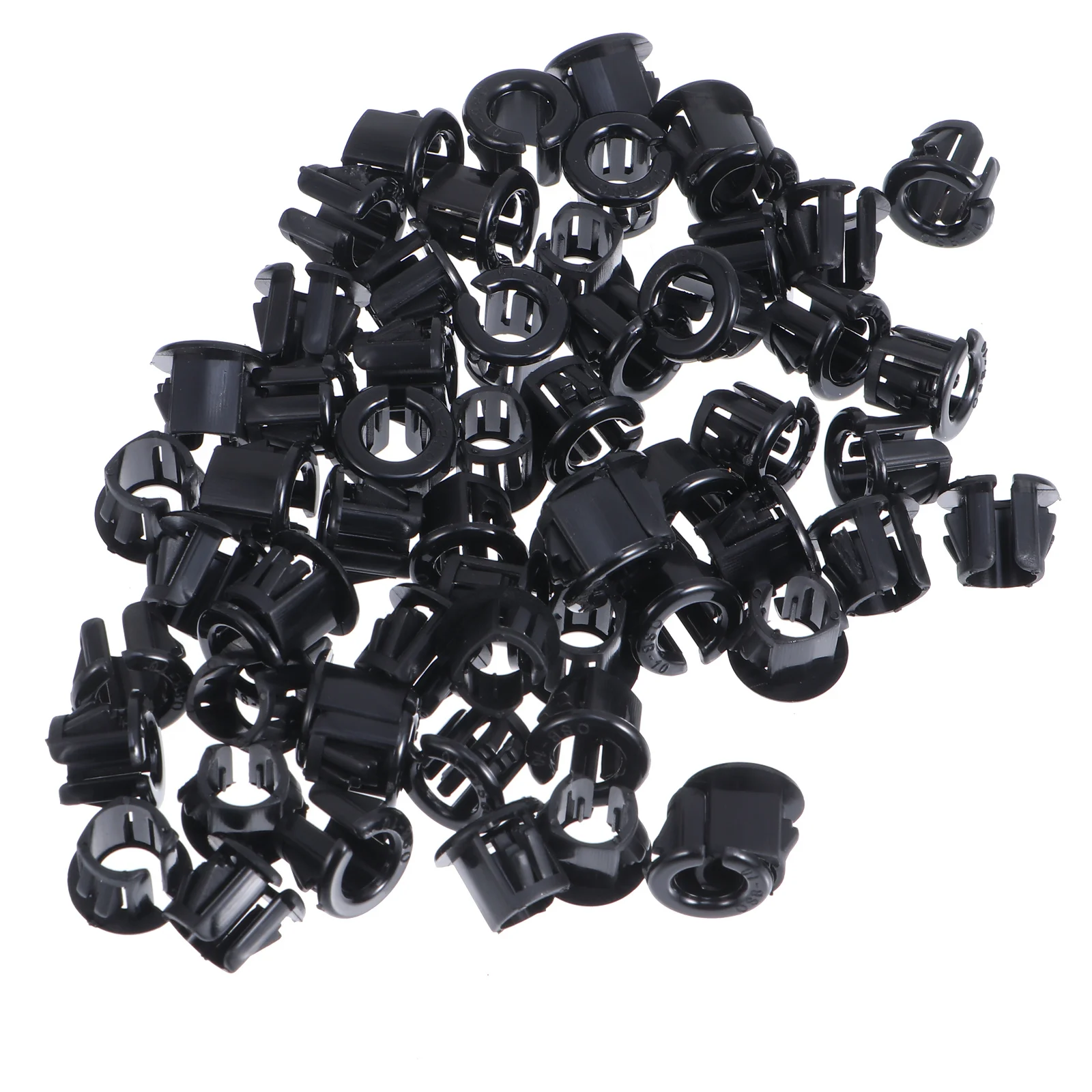 

100pcs Cable Snap Grommet Nylon Black Protective Bushing For Insulation Vibration Absorption Heat Resistant Wear Corrosion