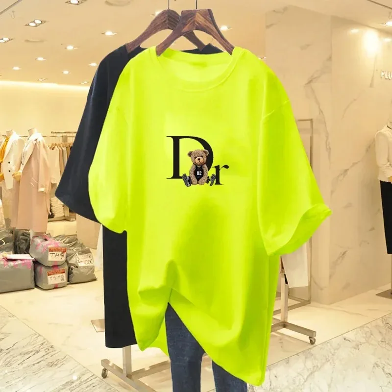 2024 Fashion Luxury Brand Letter Printed Cotton Men\'s T-shirts Women T-shirt Summer Women\'s Tops Tees Oversized Female Clothing