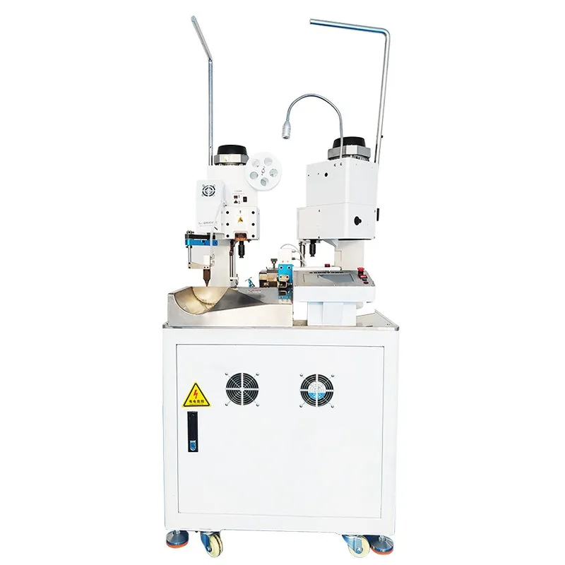 Automatic double-head terminal machine wire cutting, peeling and ending wire harness pressing machine