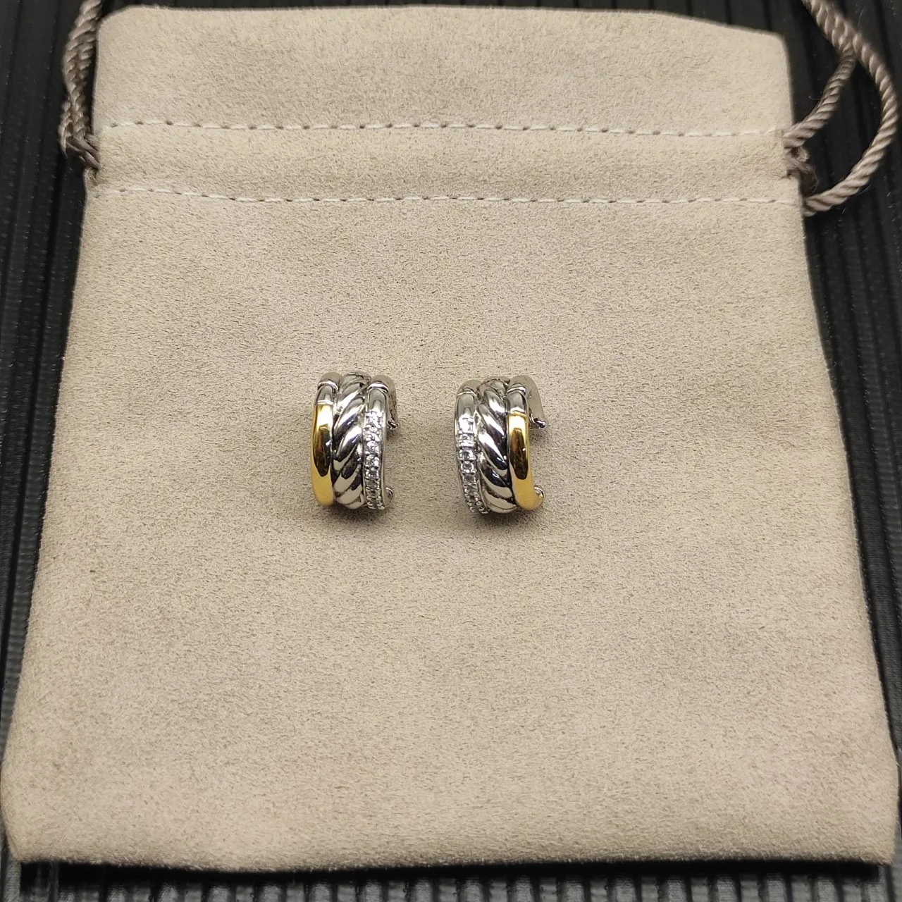 

S925 серебро 2025 новые серьги-кольца с волнами 14 мм нейтральный модный тренд ретро индивидуальность простые индивидуальные роскошные ювелирные изделия