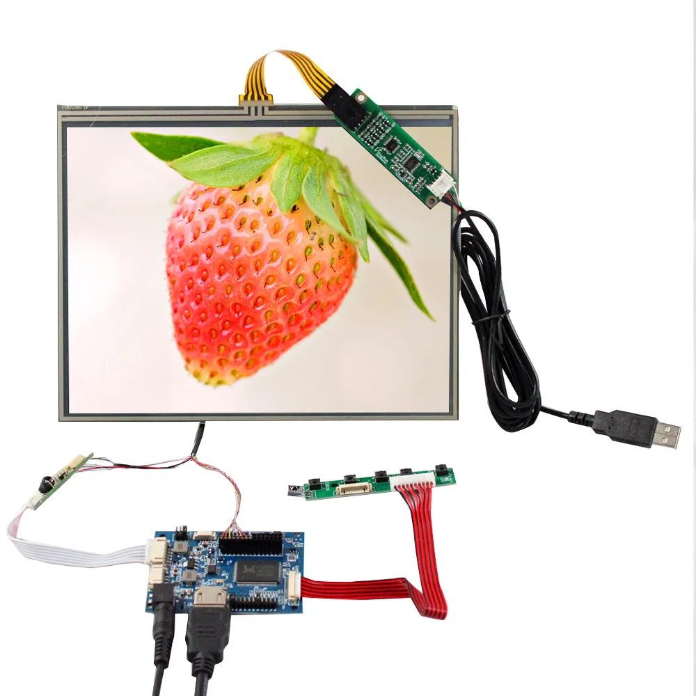 

HD MI Control Board 30pins 9.7" 1024x768 4:3 Resistive Touch Panel IPS LCD Screen