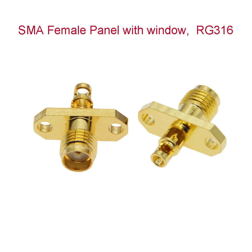 10pcs/lot RP-SMA/SMA Male with Window Connector Crimp RG174 RG316 LMR100 RF Connector Gold Plated 50 Ohm