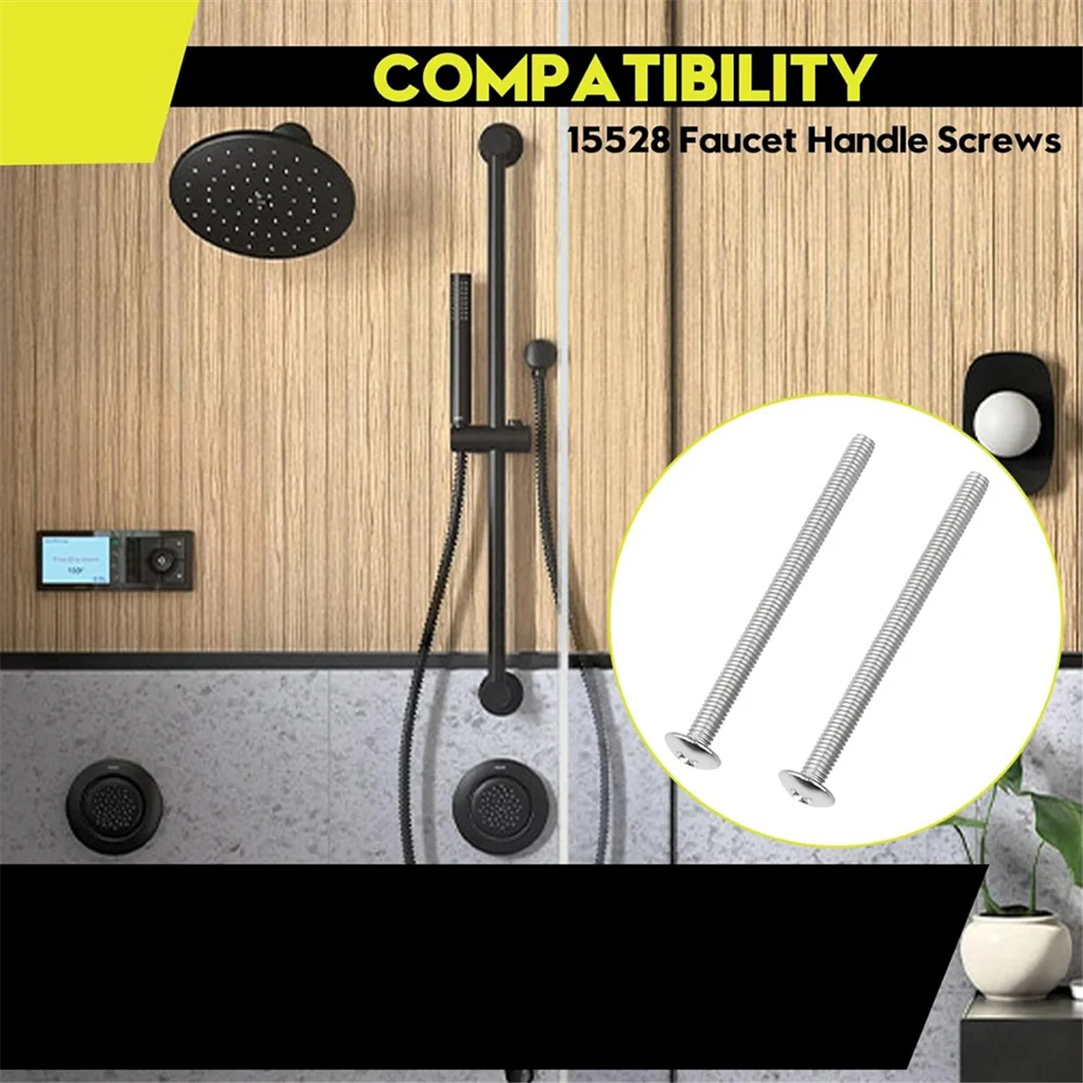 BAAQ 4pack 15528 Faucet Handle Screws, Shower Valve Screws for Showers for Tub and Shower Series 73110, 3150-A, 73141