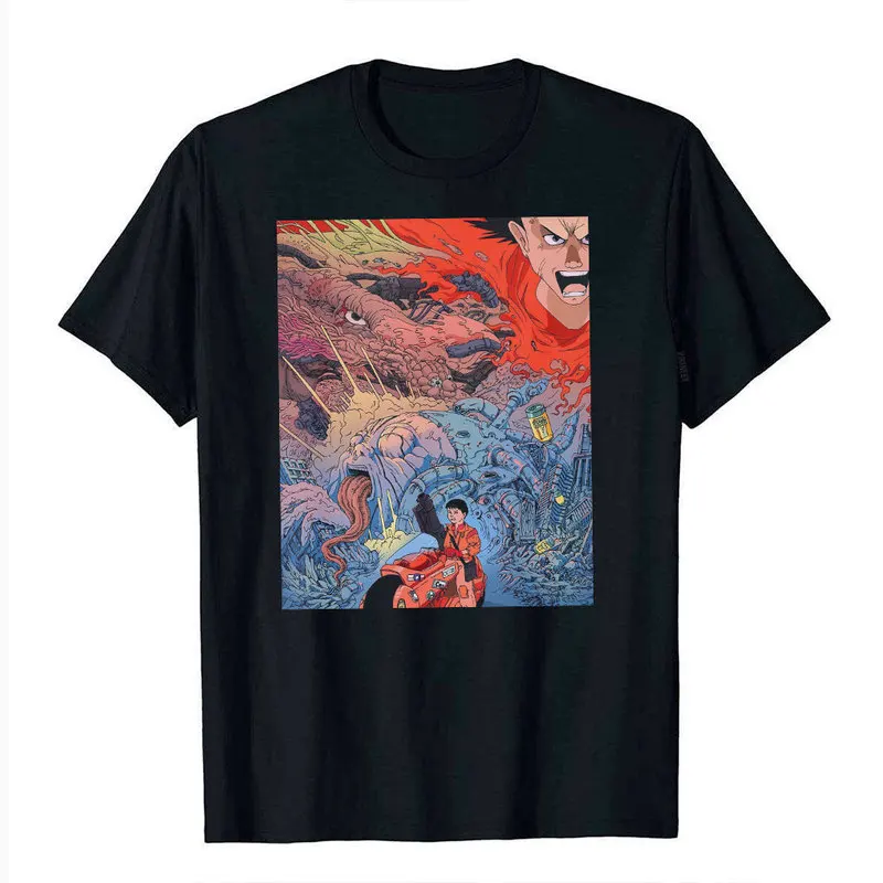 Akira Cyberpunk City Explosion Gift T‑Shirt Katsuhiro Otomo Retro Manga Shotaro Kaneda Neo‑Tokyo Anime Print Short Sleeve Tops