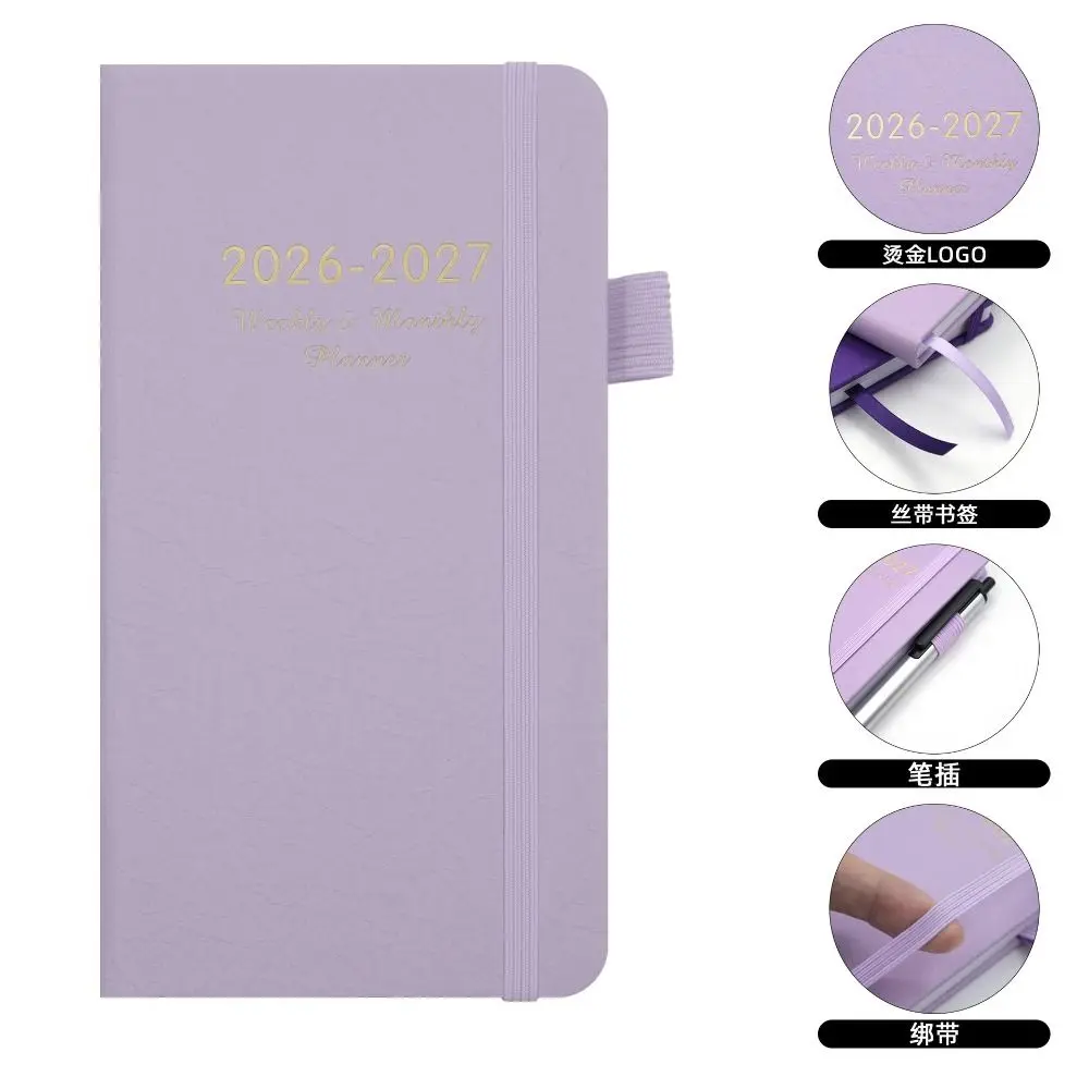 الإنجليزية 2026 جدول مخطط المفكرة 12 شهرا بولي Leather الجلود جدول الأعمال دفتر التخطيط المرجعية مقاومة للاهتراء قائمة المهام دفتر