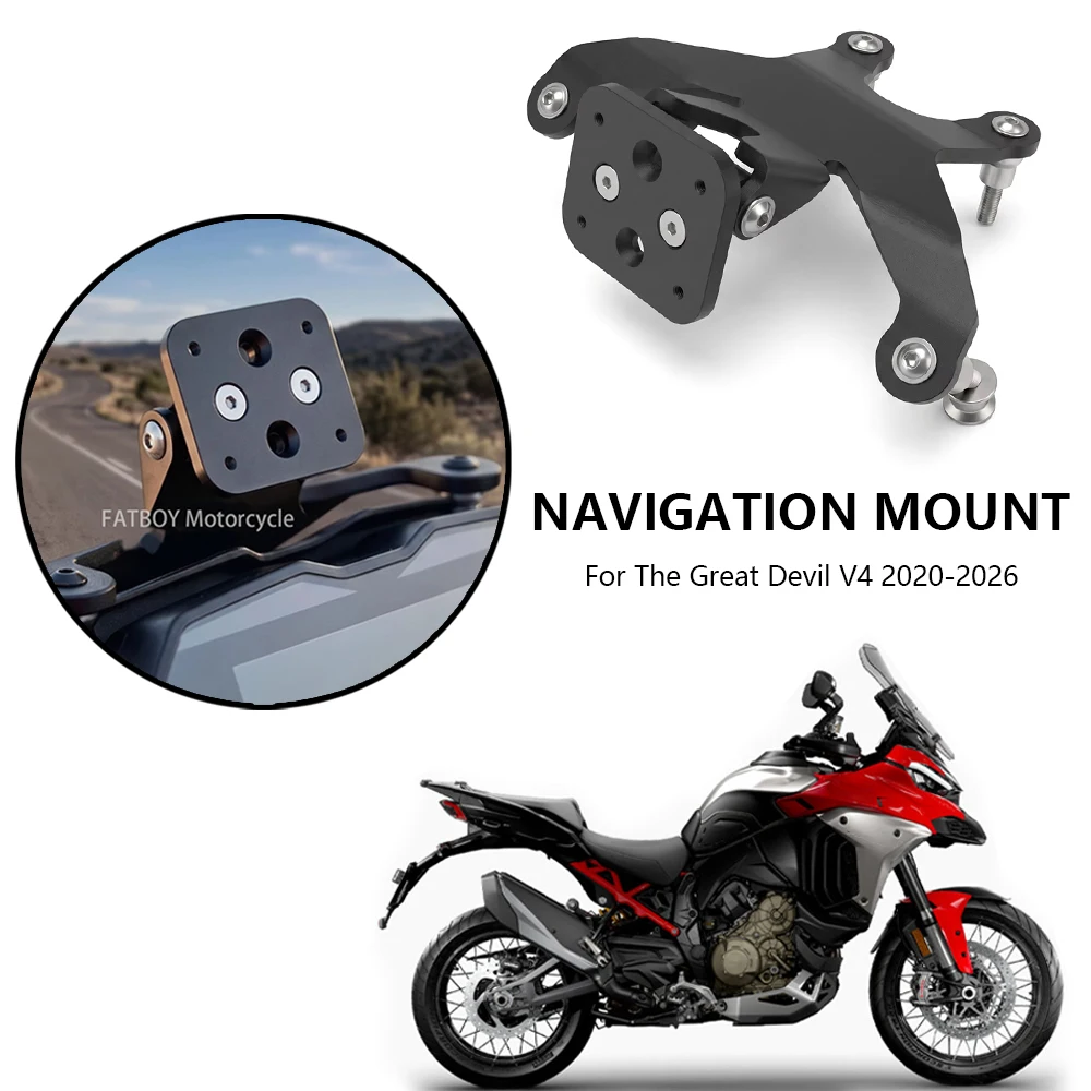 2020-2026年新型バイクアクセサリー-cncフロントgpsナビゲーション固定ベースブラケット-ブラックキット-ドゥカティ-グレートデビル-v4-v-4用