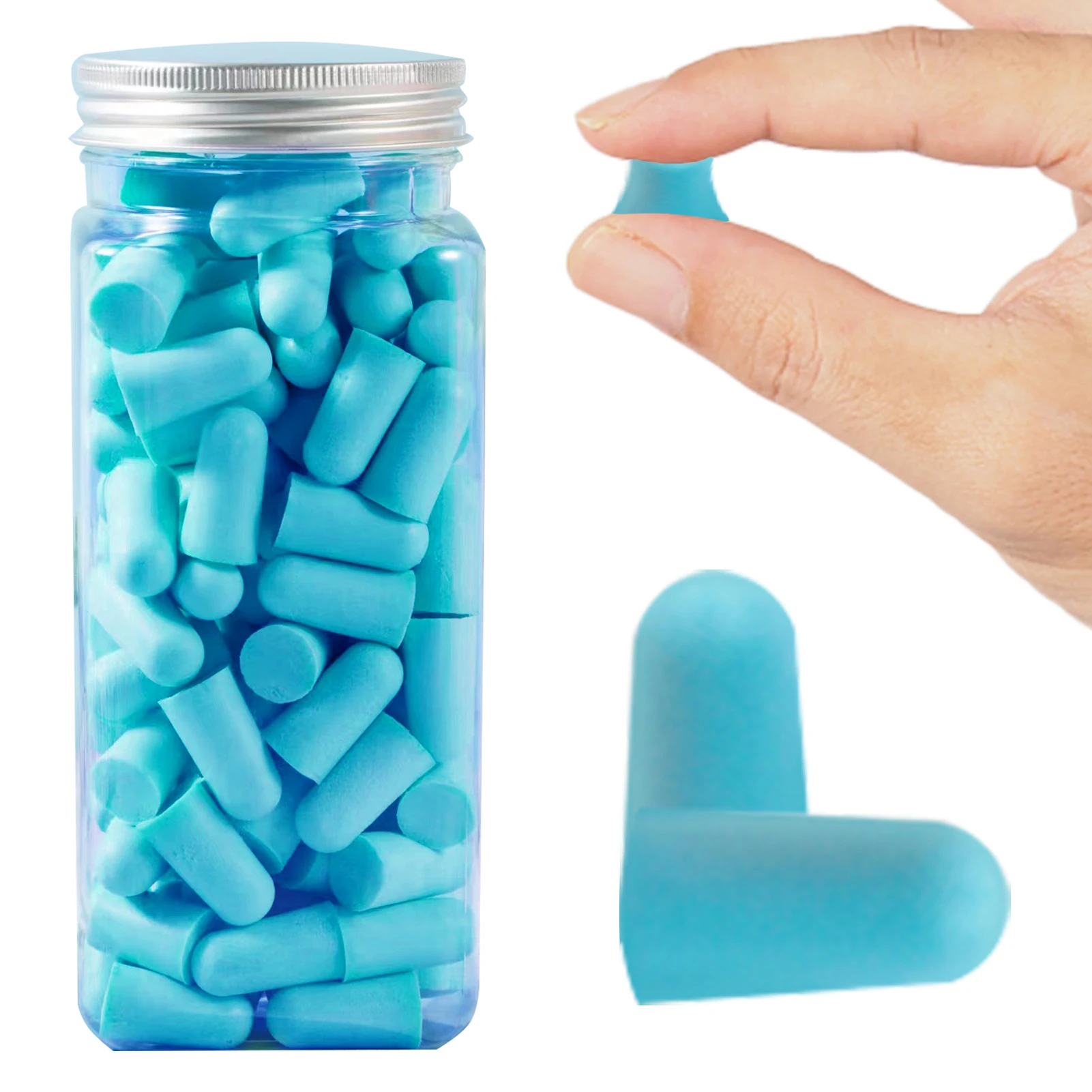 Tapones para los oídos antiruido reutilizables a prueba de polvo, tapones para los oídos de diseño ergonómico de trabajo, espuma súper suave, viaje seguro, ronquidos para dormir prácticos, 60 pares