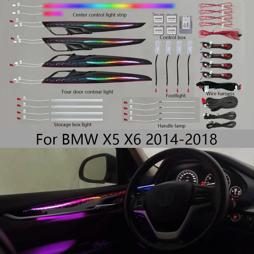 

Светодиодная атмосферная лампа Symphony RGB Star для BMW x1 F48 16-22 X5 F15 X6 F16 X5M F85 X6M F86 Комплект внутренней подсветки