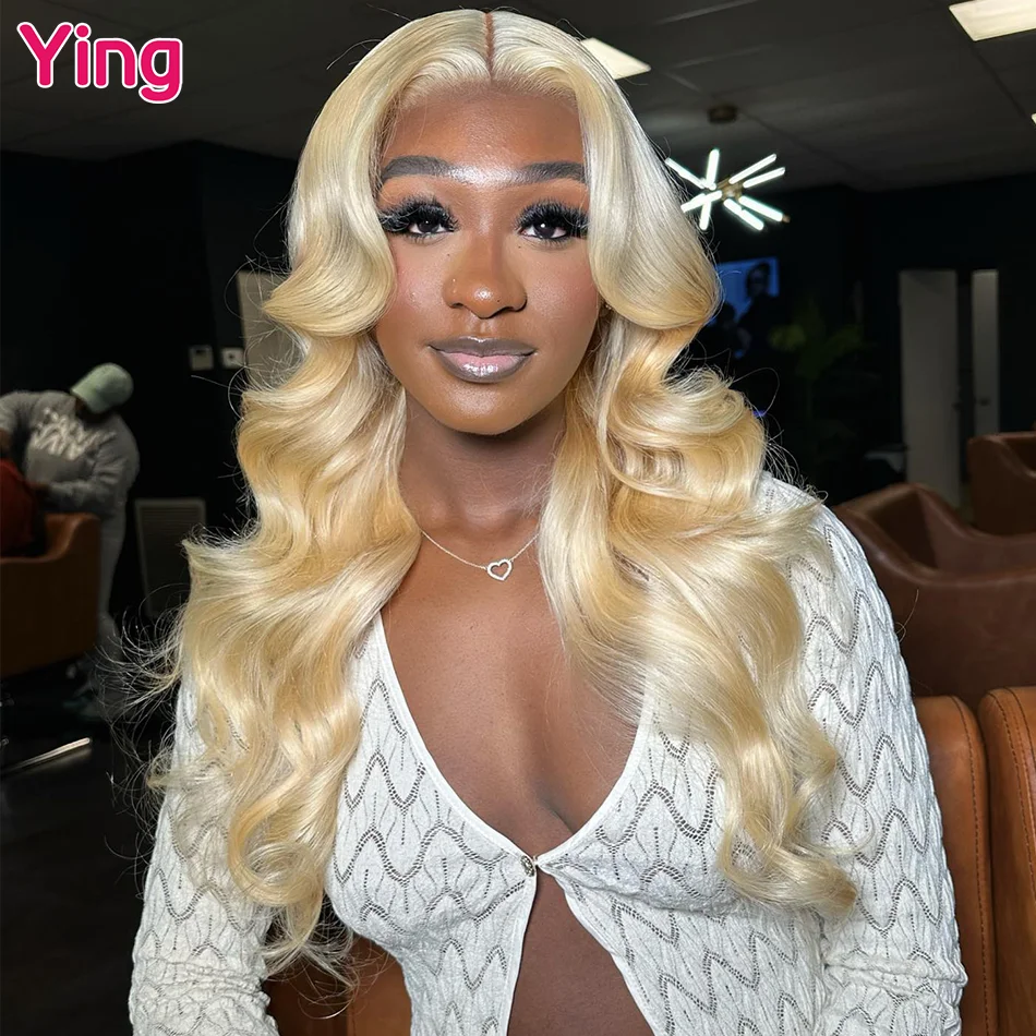 Ying Omber Crimson 13x6 Body Wave Human Hair #613 Blonde Lace Frontal Wig 180% Brazilian Remy 13X4 Transparent Lace Front Wig