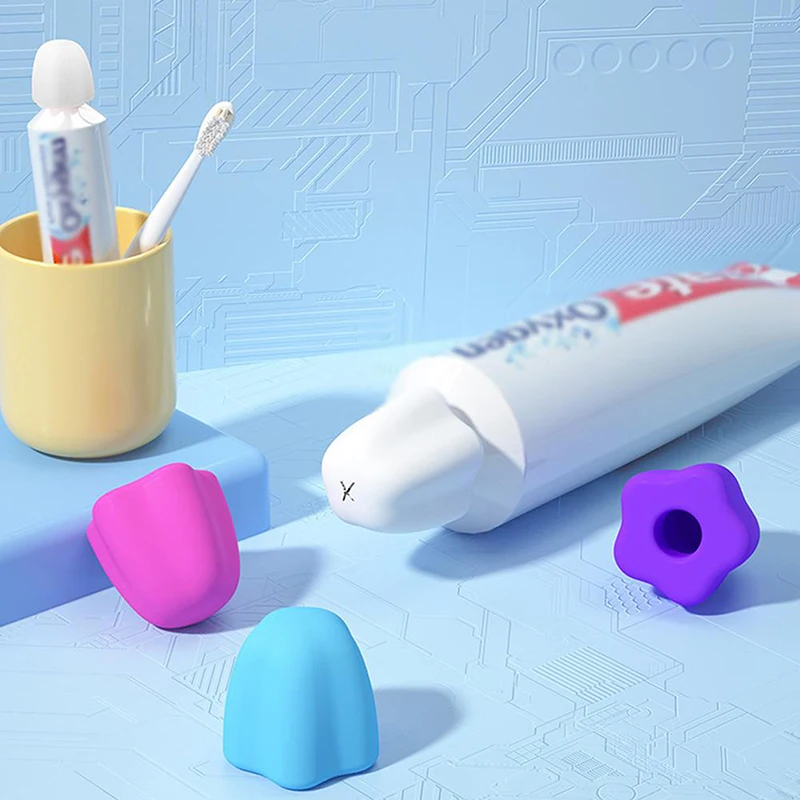 5pcs Silicone Toothpaste Caps Squeeze Toothpaste Tool Dust Proof Toothpaste Cap Reusable Toothpaste Sleeve Control Dosage