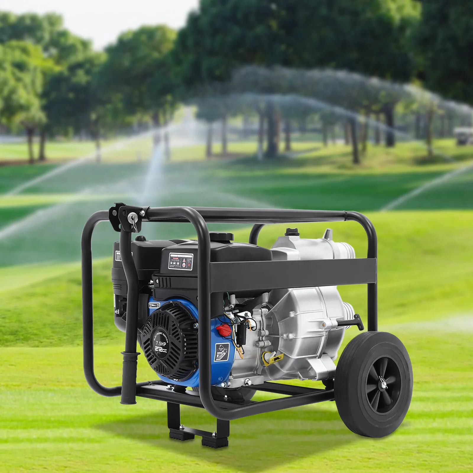 

Four Stroke 7 5HP Gasoline Water Pump For Heavy Duty Applications Full Trash Transfer With Fifteen Meter Pipe