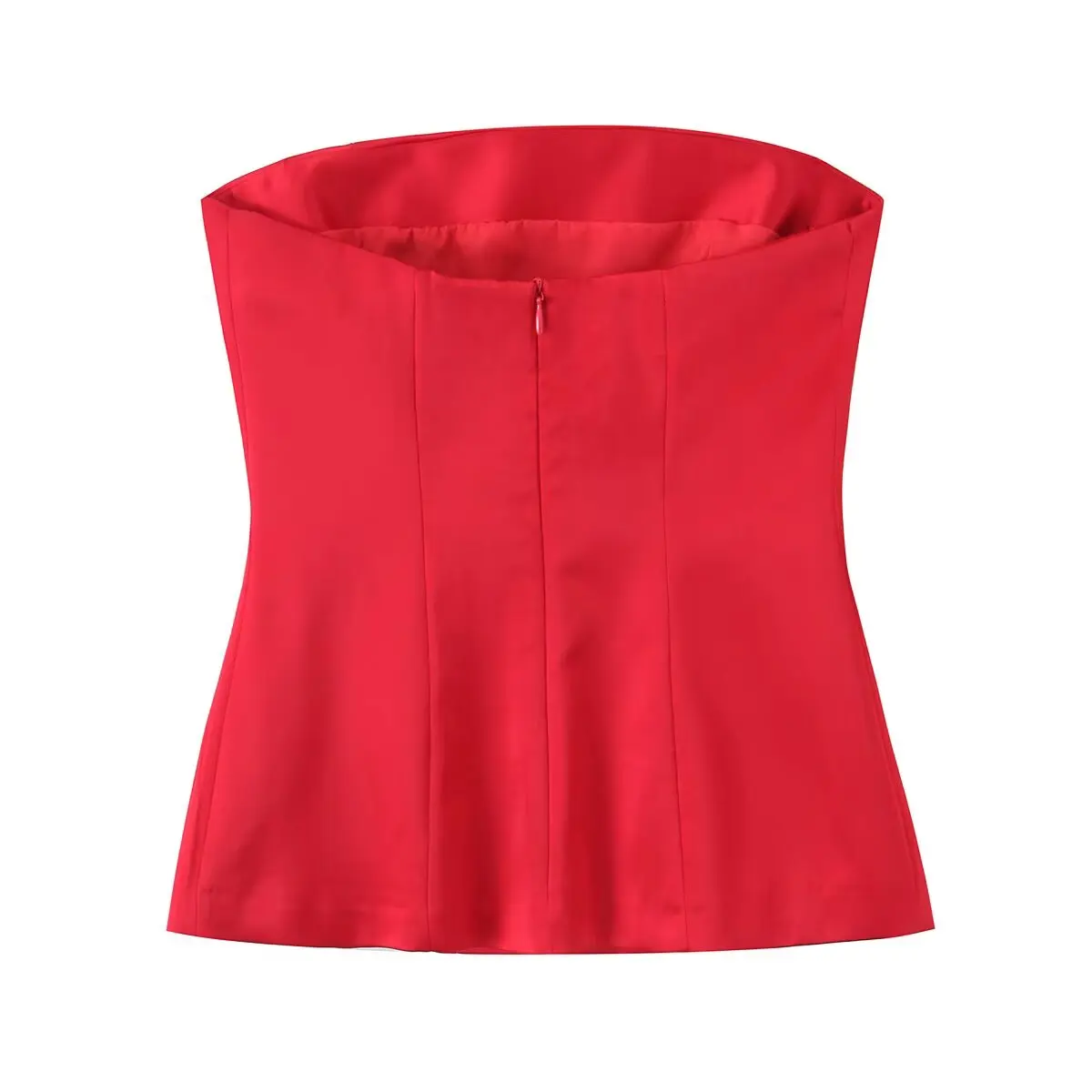 TAOP&ZA Spring New Product Casual Women's Multi-Color Silk Satin Textured Strap Breast Top