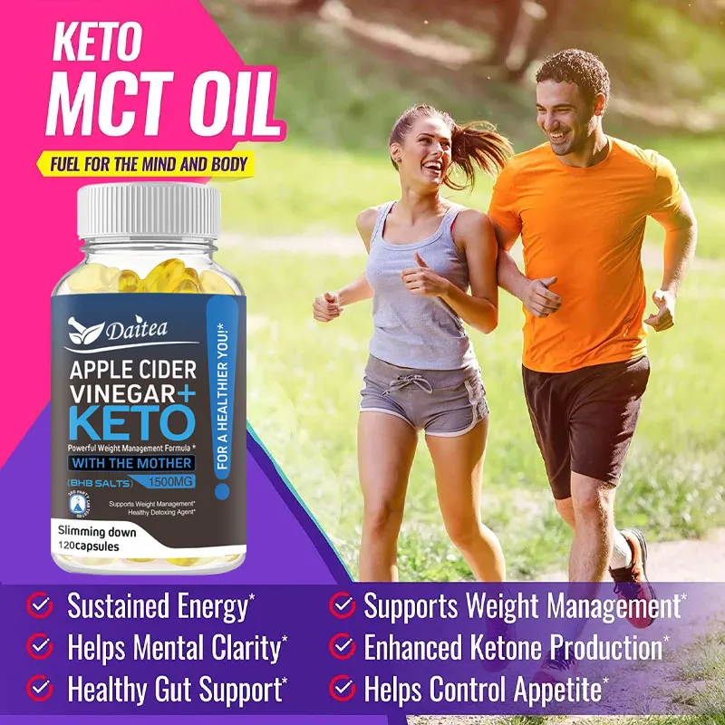 Keto + Apple Cider Vinegar Capsules - Fat Burning, Metabolism Promotion, Appetite Suppression, Intestinal Digestive Health