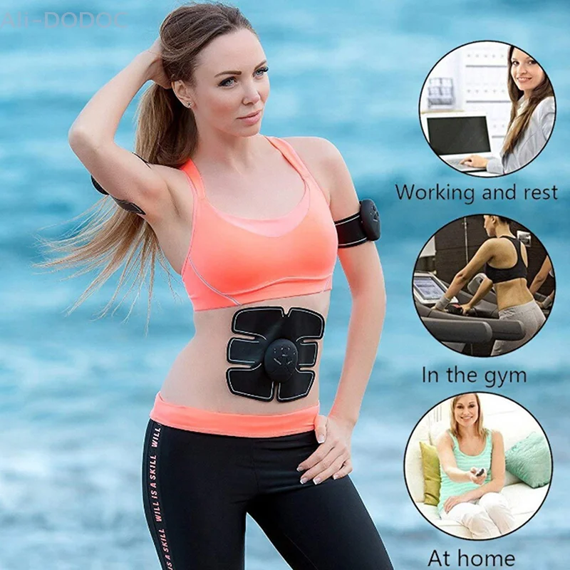 Smart Abs Stimulator Abdominal Muscle Training Pad Ems Body Fit Slimming Trainer