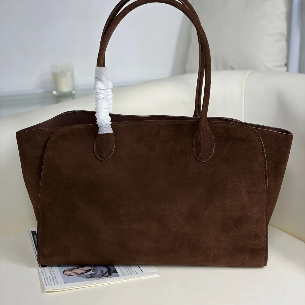 Light Luxury Suede Tote Bag Minimalist Large Capacity Commuter Briefcase Versatile Texture Unique Fashion Simple Casual Daily