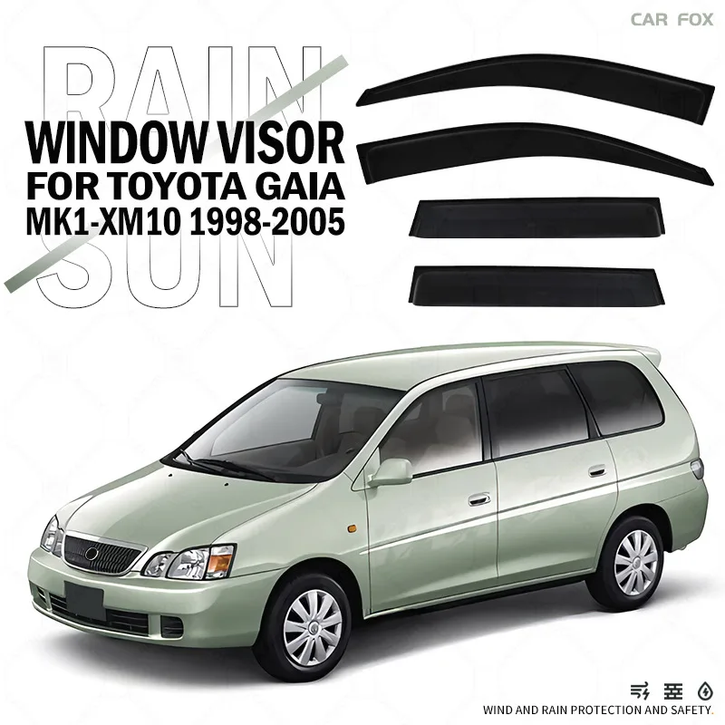 

4Pcs For Toyota Gaia 1998-2005 Black Car Window Visor Awning Shelters Windshield Side Window Rain Sun Shade Auto Accessories