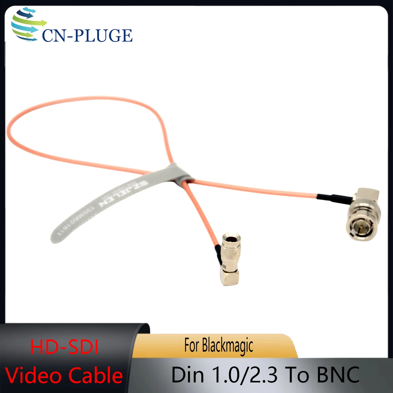 HD-SDI Cable for Blackmagic DIN 1.0/2.3 Right Angle to BNC Male 75ohm RG179