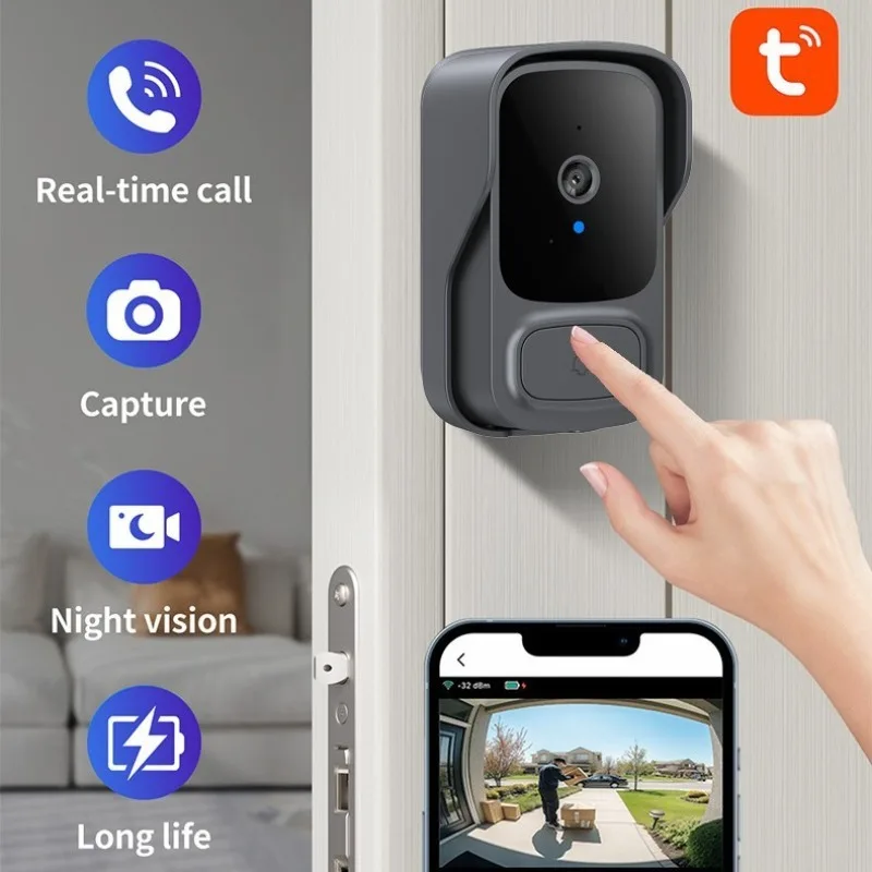 Visual Smart Doorbell Door Camera Wireless Intelligent Video BellTwo-Way Intercom High Definition Night Vision For Home Office