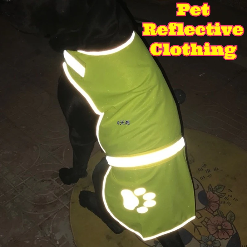 

Glow The Dark Dog Vest Reflective Sleeveless Mesh Harness Large Medium Dogs Night Safety Breathable Outdoor Walking Coat New