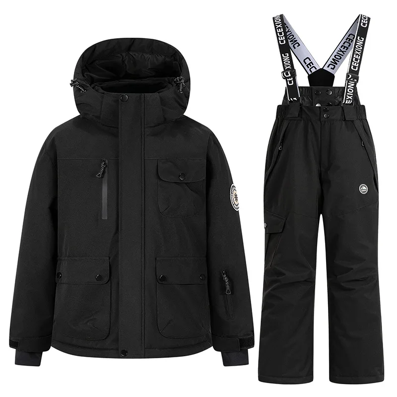

Winter Children's Skiing Suit for Boys and Girls, Windproof and Waterproof Thick Coat for Warmth and Snow Playing Equipment