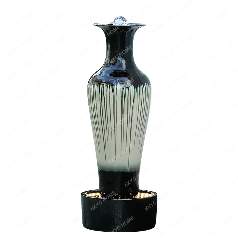 Ceramic Fortune Water Fountain Humidifier Water Landscape Bottle Porch Floor Ornaments