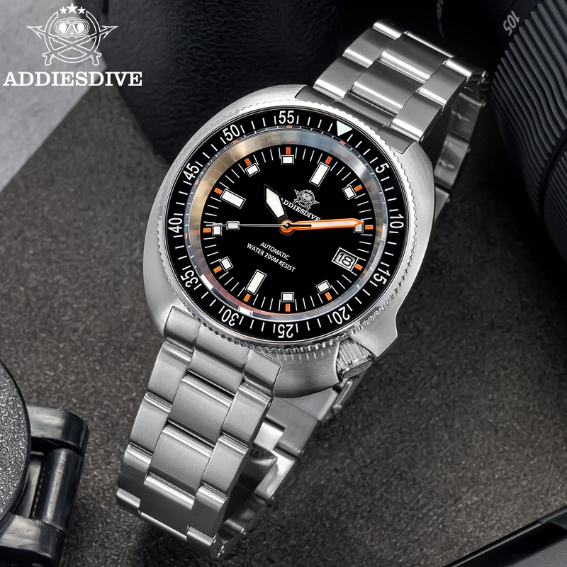 ADDIESDIVE Sapphire Glass Black Ceramic Bezel Automatic Mechanical Watches 200m Waterproof Luminous NH35 Men's Dive Watch AD2081