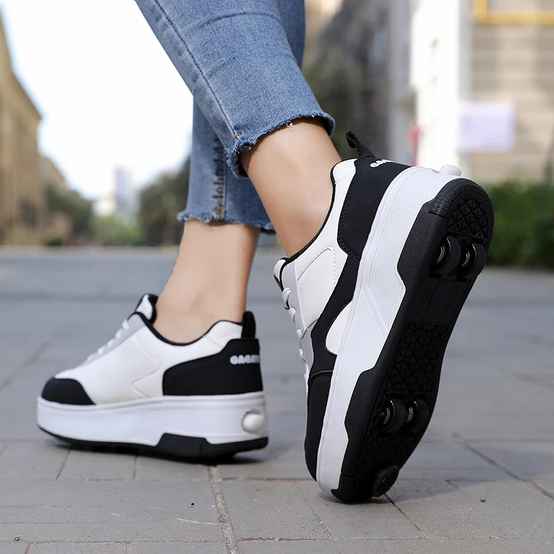 Youth New Roller Shoes Retractable High Quality Casual Adults Boys Girls With 4 Wheels Gift Sneakers Casual Fashion Skate Shoes