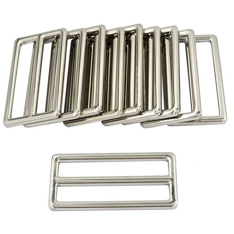 2-10 sztuk 20mm DIY klamra srebrne płaskie metalowe suwaki regulacyjne, suwaki paska klamra spustowa do paska Keeper Leathercraft pasek do torby