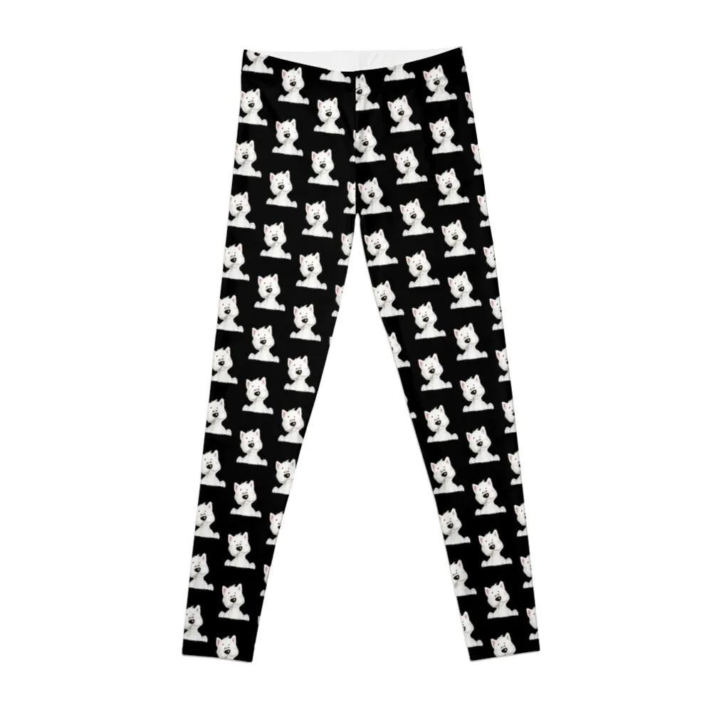 

Westie highland white terrier pattern Leggings push up fitness Clothing fitness Womens Leggings