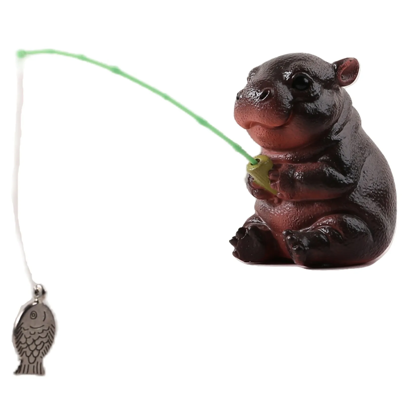 Resin Hippo Succulent-Planter Pot Unique Animal Shaped Flower Container with Drainage Hole Weather-Resistant Matte Finish for