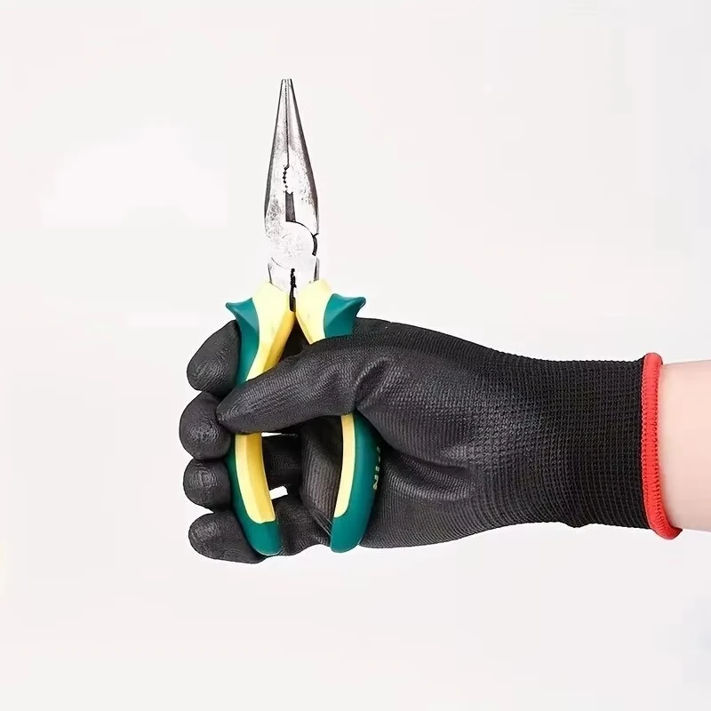 10 Pairs Durable PU Coating Wear-Resistant Safety Gloves For Builders Fishing Garden Work Non-slip ESD Protection Safety Gloves