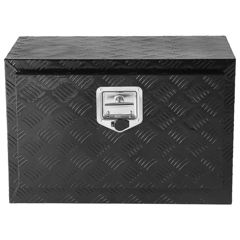 Under-Mount Aluminum Storage Chest 24x17x18 Inches For Pickup Trailer RV, Heavy Duty Storage Space Seal Design Textured Finish Size 24x17x18