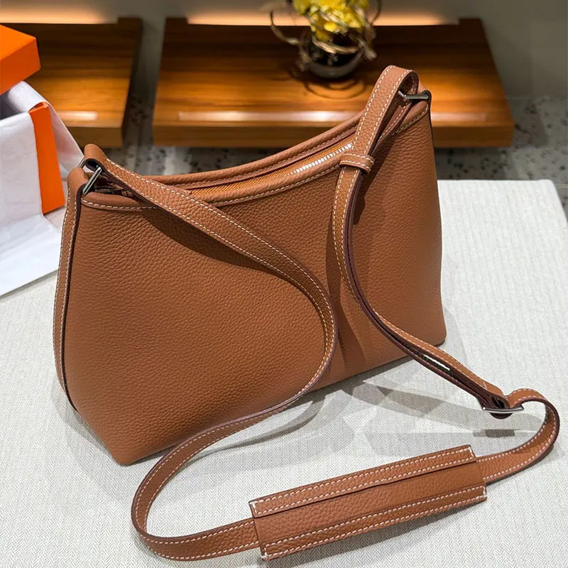 Cowhide Crossbody Bag High Quality Togo Genuine Leather Tote Bag Ladies Vintage Casual Shoulder Purse Versatile handbag