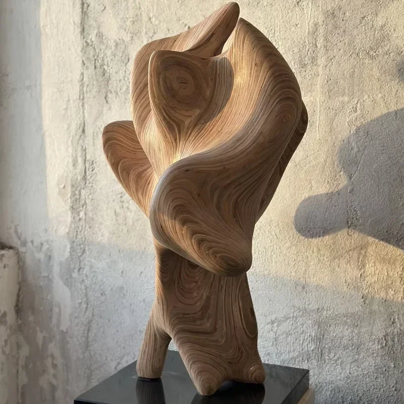 Modern abstract carving wood carving interior unique home decoration wedding decorations Christmas handmade wood products